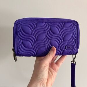 Lug splits XL Vibrant Purple Quilted Wristlet